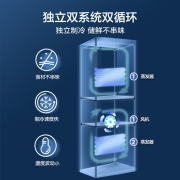 美的(Midea)215升 三门家用电冰箱双系统风冷无霜节能省电低音净味保鲜小冰箱BCD-215WTM(E)