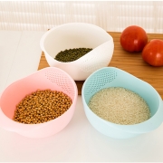特美居 家用厨房沥水盆 塑料洗菜篮子漏盆水果淘米篮 洗菜盆洗米筛漏水沥水篮 颜色随机发货