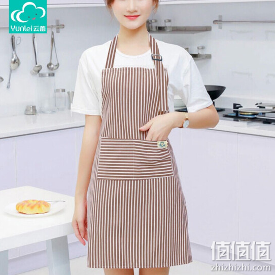 云蕾 围裙棉麻厨房做饭工作围裙厨师围裙