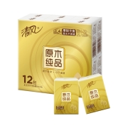 清风 手帕纸金装纯品 4层8张12包