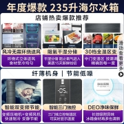 海尔（Haier）冰箱三门直冷风冷无霜小型省电节能超薄家用家电智能电冰箱 235升一级能效双变频+风冷无霜+干湿分储