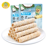 京东极速版、plus会员: 榴莲西施（liulianxishi） 泰式椰奶味夹心卷150g*1包*2件