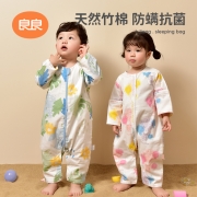 良良婴儿纱布睡袋薄款透气新生儿分腿睡袋夏季儿童睡衣宝宝防踢被