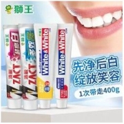 LION 狮王 牙膏去渍美白清新口气改善牙黄正牌小苏打家庭装含氟男女大白