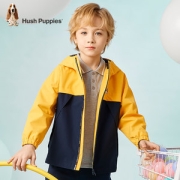 Hush Puppies 暇步士 男童拼接连帽外套