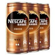京东极速版：雀巢咖啡 Nescafe 即饮咖啡罐装 厚醇无糖添加黑咖啡 210ml*3罐