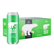豪铂熊（BearBeer）清爽啤酒500ml*24听整箱装 德国进口 中秋送礼