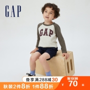 【布莱纳】Gap男幼童秋季新款LOGO纯棉长袖T恤431564童装学院风潮