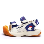 SNOOPY史努比童鞋 夏季新款男童凉鞋 包头防踢运动女童凉鞋儿童沙滩鞋 米白 22内长约140mm