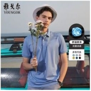 YOUNGOR 雅戈尔 短袖T恤夏季新款男士商务休闲凉爽亲肤翻领大码POLO衫3910