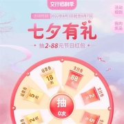 牛蛙腿：交通银行 七夕有礼 抽2-88元节日红包 实测抽到2元话费包