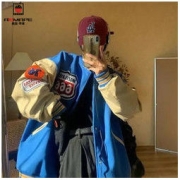 AEMAPE 爱普 正品AEMAPE复古美式棒球服男女春秋宽松oversize情侣外套街头潮牌