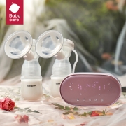 babycare电动吸奶器可充电双边吸奶器 低音便携式无痛吸奶  维尔粉含躺吸配件
