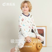 顶瓜瓜 100%长绒棉儿童长袖睡衣套装