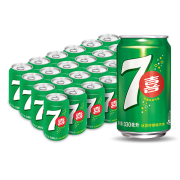 京东PLUS、限地区：七喜 7up 柠檬味 汽水 碳酸饮料整箱 330ml*24听*2件+美年达 Mirinda 橙味汽水 330ml*24听