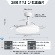雷士照明（NVC） LED照明 卧室风扇灯客厅吊扇灯隐形餐厅现代欧式简约 遥控灯具套餐灯饰 【力荐】超薄清风24瓦正白+6档风速+变频正反转
