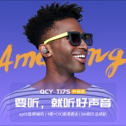 QCY T17S 真无线蓝牙耳机5.2 高通芯片 透明耳机仓 超长续航高清通话迷你入耳式 全手机通用 灰色