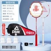 匹克（PEAK）碳素羽毛球拍对拍全能型耐打超轻成人学生双拍2支套装VS1913-1（含6羽毛球+拍包+手胶+已穿线）