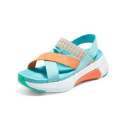 SKECHERS 斯凯奇 女鞋21夏季新款女子休闲凉鞋厚底坡跟时尚舒适沙滩鞋133009