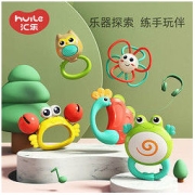 Huile TOY'S 汇乐玩具 汇乐森林宝贝牙胶可咬婴儿玩具可水煮摇铃0到3个月宝宝安抚手摇铃