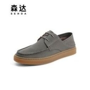 SENDA 森达 简约休闲鞋男2022春新户外舒适系带平底皮鞋ZY169AM2
