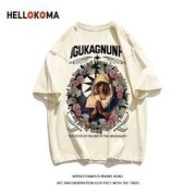 HELLOKOMA HELLO KOMA欧美街头复古夏季新款纯棉短袖T恤男嘻哈百搭情侣上衣