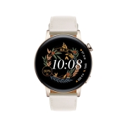 华为（HUAWEI）WATCHGT 3手表 全新升级八通道 双频五星精准定位 专属跑步教练7天续航gt3 42mm白色真皮表带
