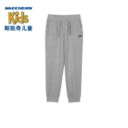 Skechers斯凯奇童装儿童裤子儿童防蚊裤春秋款男童针织运动裤女童长裤中大童束脚L319B023 中世纪蓝/007D-四季款/大logo 4XL-170