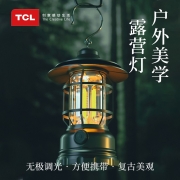 TCL露营灯氛围户外便携式美式复古煤油灯野外露营帐篷灯持续照明无极调光 「极光绿」充电款/无极调光/type-c接口