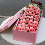 梦馨鲜花 鲜花速递 33朵粉玫瑰礼盒 生日款