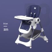 卡曼karmababy宝宝餐椅可折叠便携式多功能小孩婴儿椅子儿童吃饭餐桌座椅带轮子  Gentry-pro（地中海蓝）