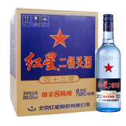 PLUS会员：红星 二锅头酒 绵柔8纯粮 蓝瓶 43%vol 清香型白酒 750ml*6瓶 整箱装