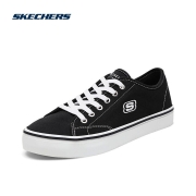 Skechers斯凯奇春季经典运动板鞋 男女同款学院休闲帆布鞋66666131BLK黑色37