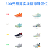 业余制作水准望轻喷 300元预算学生实战篮球鞋段位图