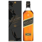 英国原产 尊尼获加 12年陈酿 黑牌黑方苏格兰威士忌 1L礼盒装219元包邮