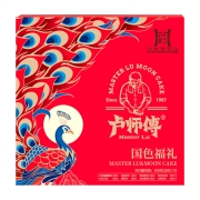 卢师傅月饼礼盒16饼8味组合国色福礼608g 巧克力椰蓉月饼中秋节月饼礼盒企业团购福利