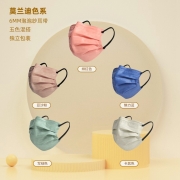 卓歌joege 莫兰迪彩色一次性口罩成人独立包装宽耳带口罩 莫兰迪系列【豆沙粉】 50只装（每只独立包装）