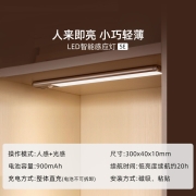 EZVALO·几光 led超薄usb衣柜橱柜玄关书桌镜前智能人体感应楼道免布线小夜灯（暖光）