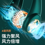 黑沙（HEISHA） 新款充电小风扇挂脖户外运动便携数显屏无叶不卷发清凉办公散热风扇小型懒人颈挂风扇 H4557-01-L19挂脖风扇象牙白