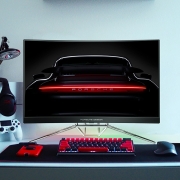 AOC 爱攻&保时捷联名定制款 27英寸 2K 240Hz 广色域 0.5ms响应 HDR400认证 1000R曲面 电竞电脑显示器 PD27