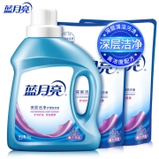 蓝月亮深层洁净洗衣液4斤套装：1kg*1瓶+500g*2补充袋装 薰衣草香味持久 强效去渍 省水电易漂洗 温和不伤手