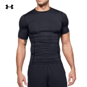 安德玛（UNDERARMOUR）HeatGear Armour男子训练运动短袖紧身衣1351815 黑色001 L