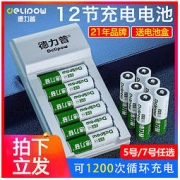 Delipow 德力普 充电电池5号大容量套装玩具五七号通用充电器1.2v可充电7号