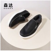 SENDA 森达 春季新款商场同款舒适一脚蹬平底男休闲豆豆鞋1RV27AM1