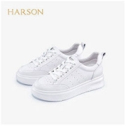 HARSON 哈森 女鞋春秋新款厚底小白鞋女板鞋百搭ins日系运动鞋HC11958