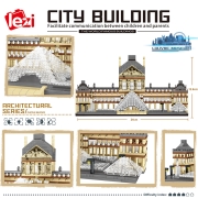哲高 积木拼装玩具东方明珠环球金融大厦城市风景线建筑高难度拼插微颗粒儿童礼物 卢浮宫-3377颗粒-LZ8040
