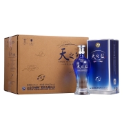 洋河 蓝色经典 天之蓝 浓香型白酒 42度 375ml*6瓶 整箱装 口感绵柔浓香型（内含3个礼袋）