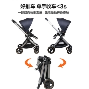 逸乐途 elittile 婴儿推车可坐可躺轻便折叠高景观婴儿车宝宝儿童双向手推车EMU 【店长推荐】泼墨黑【现货速发】