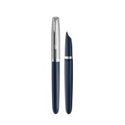 派克（PARKER） 新款卓尔51系列复古包尖墨水笔 高端钢笔签字笔 商务送礼 51贝尔游骑蓝白夹墨水笔