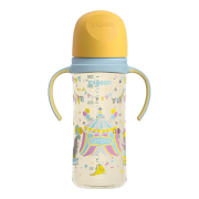 Pigeon贝亲奶瓶婴儿宽口径彩绘PPSU双把手奶瓶240/330ml自然实感